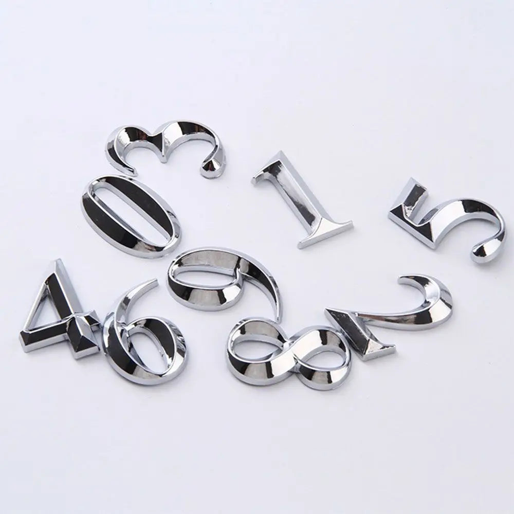 3D Self-Adhesive House Number Stickers | Modern ABS Digits
