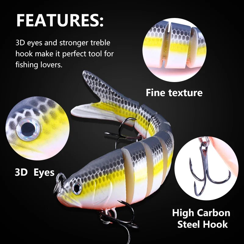 8-Segment Jointed Swimbait Sinking Wobbler – 13.7cm 27g Bass Lure