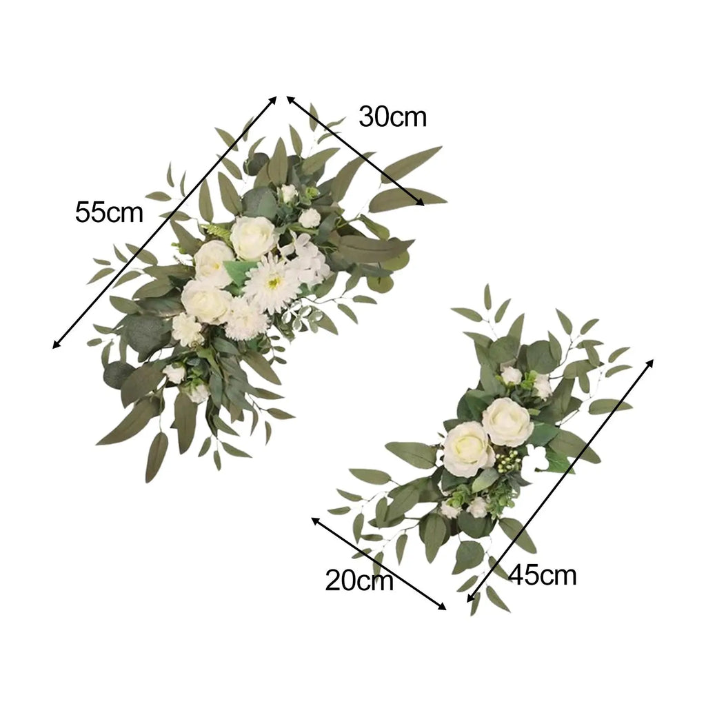 2-Piece Silk Wedding Arch Floral Swag Set | Ceremony Decor