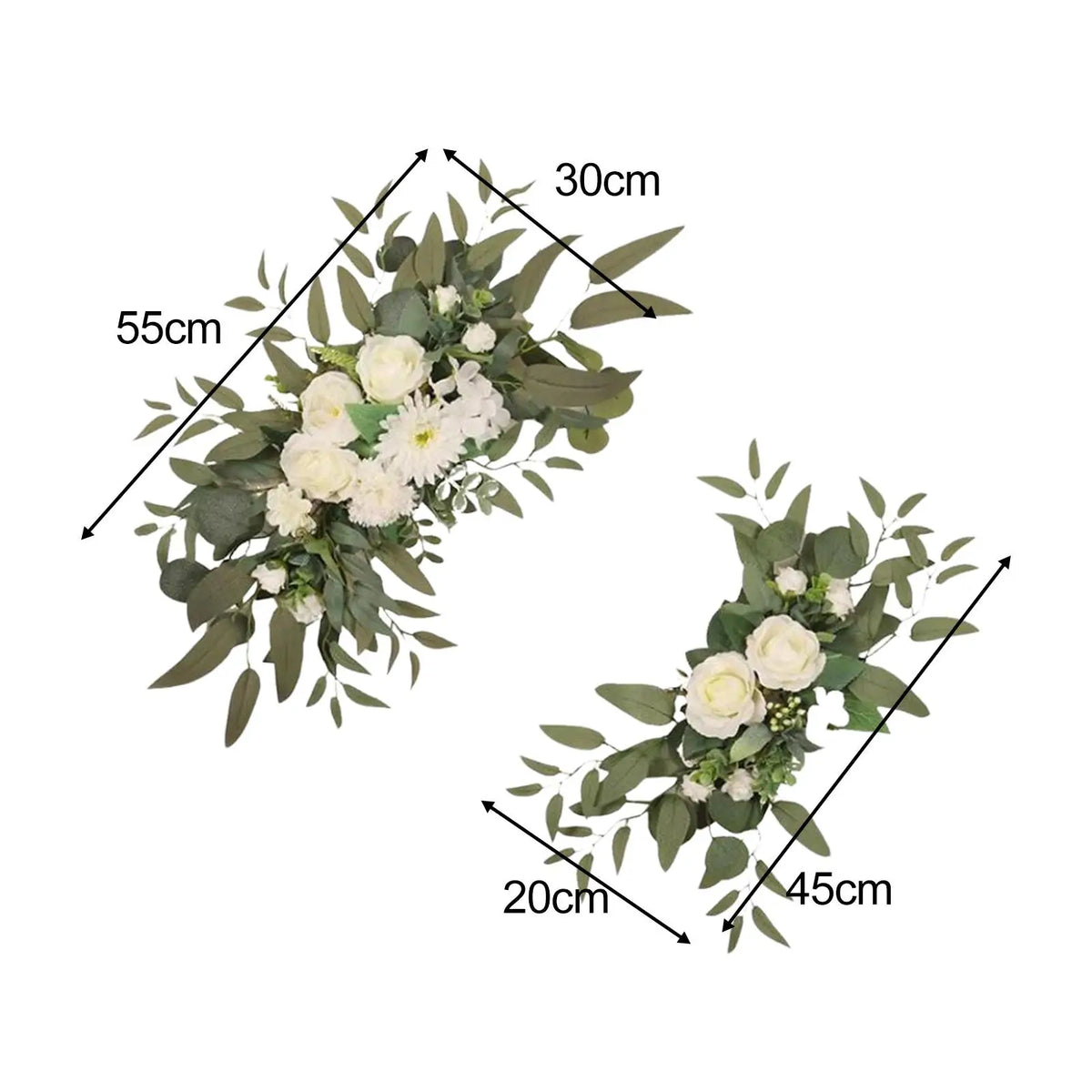 2-Piece Silk Wedding Arch Floral Swag Set | Ceremony Decor