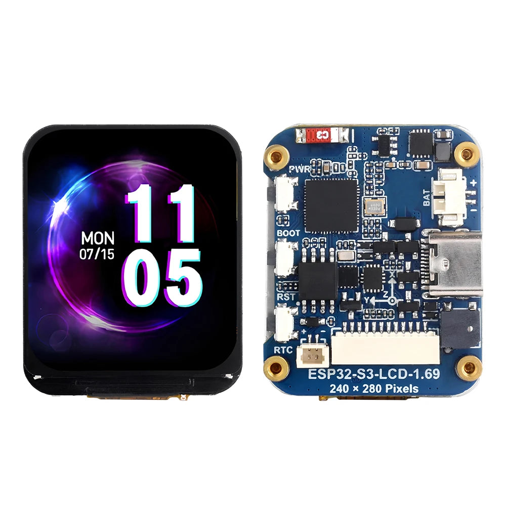 ESP32-S3 1.69" LCD Dev Board | Wi-Fi Bluetooth Type-C