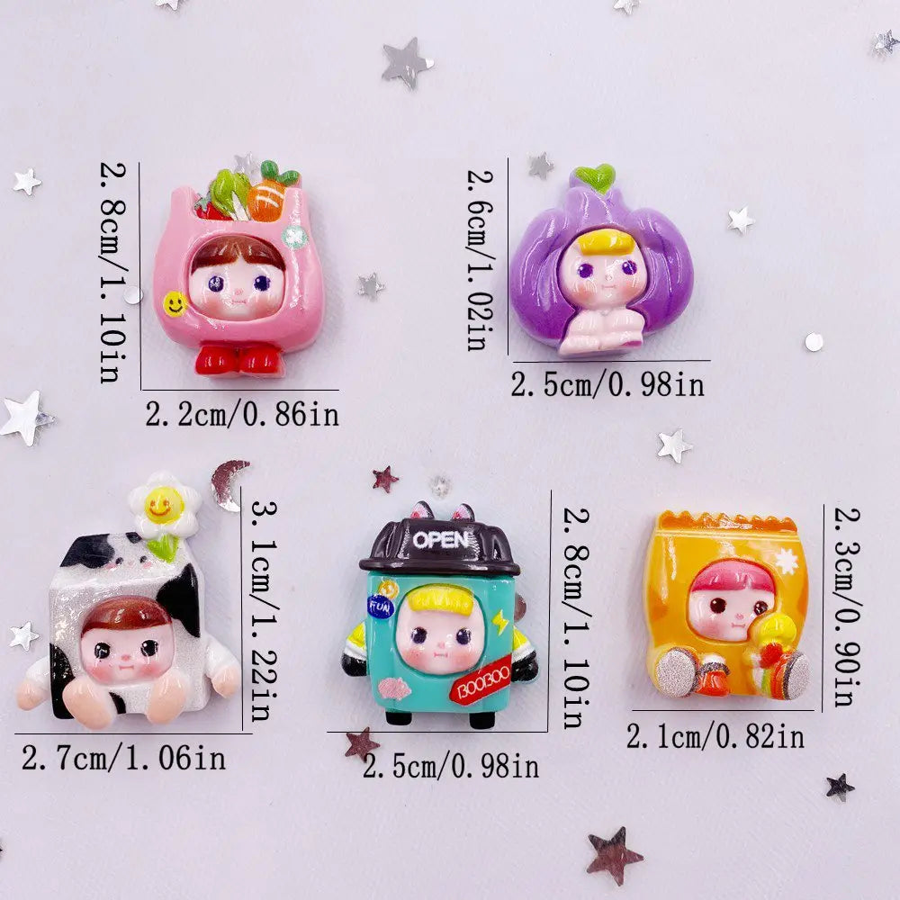 10PCS Resin Cartoon Flatback Figurines for DIY Scrapbooking