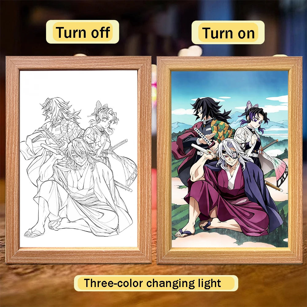 Tanjiro Kamado LED Night Light Frame | Demon Slayer Anime Lamp