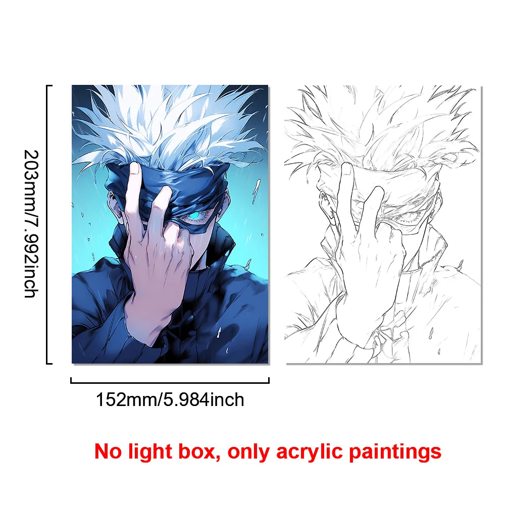 Satoru Gojo LED Light Frame – Jujutsu Kaisen Anime Decor