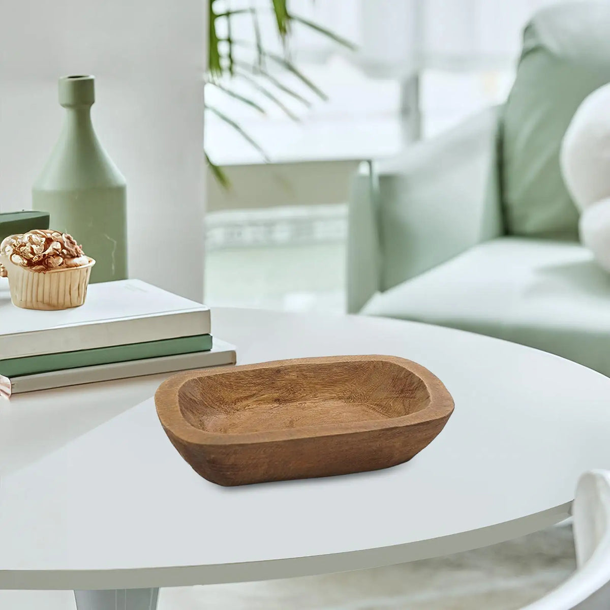 Handmade Wooden Dough Bowl – Rustic Candle & Décor Tray