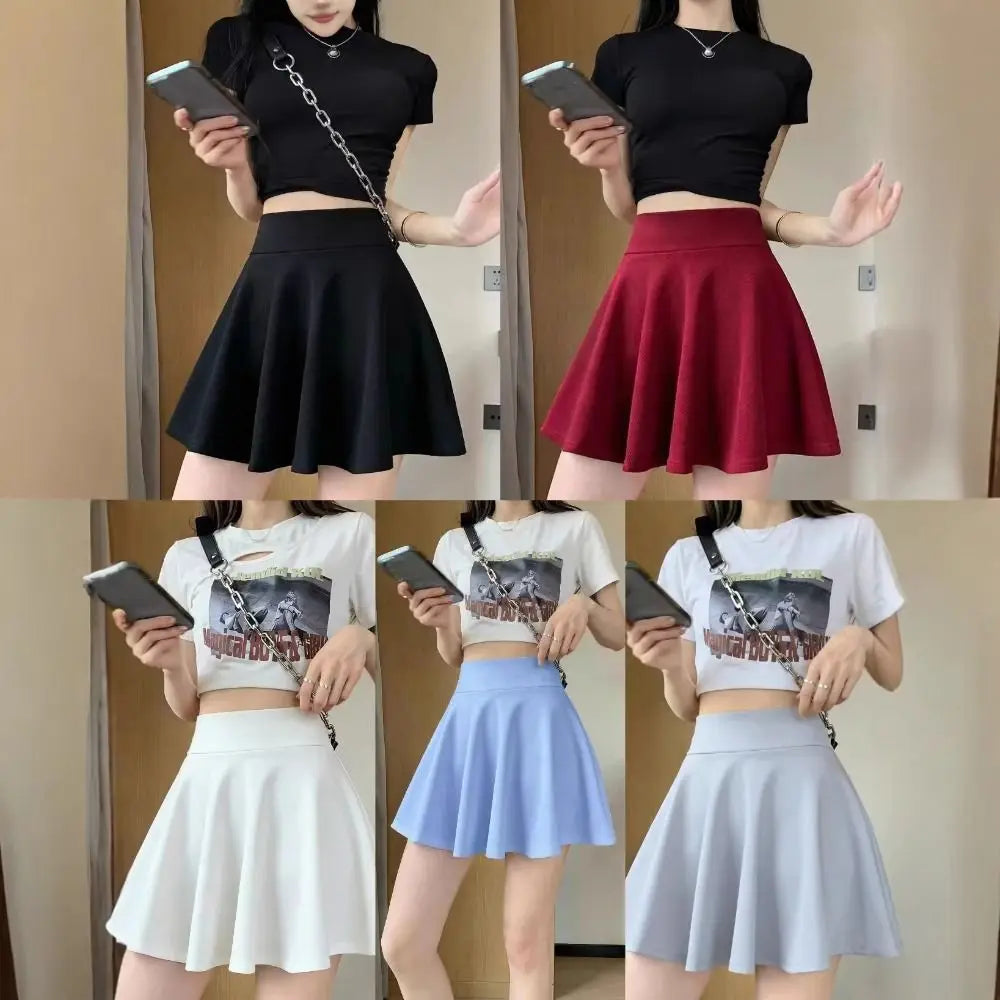 Women's Pleated Mini Skirt – Elastic Waist Casual Sun Skirt