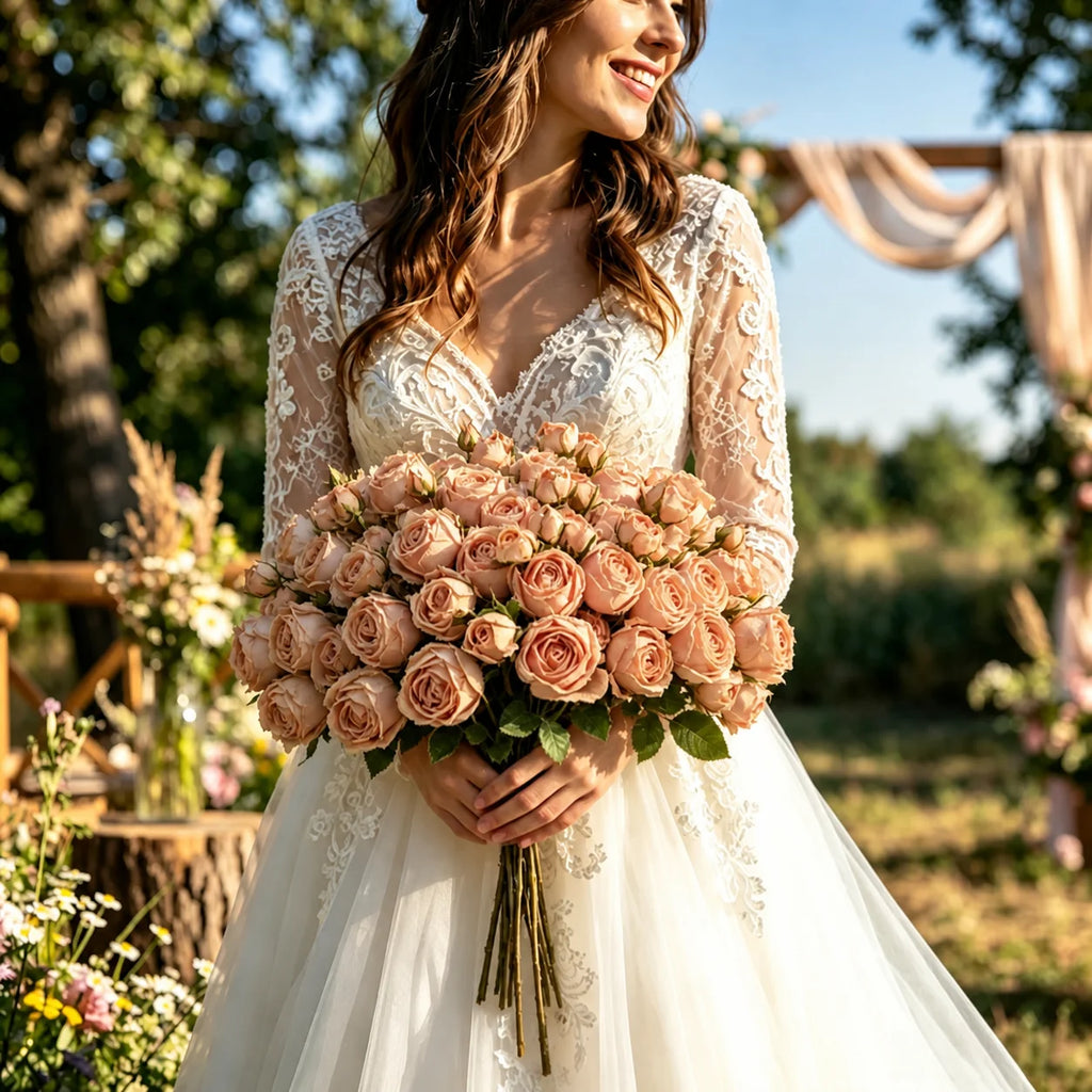 Faded Edge Imperial Artificial Rose Bouquet | Fabric Flowers