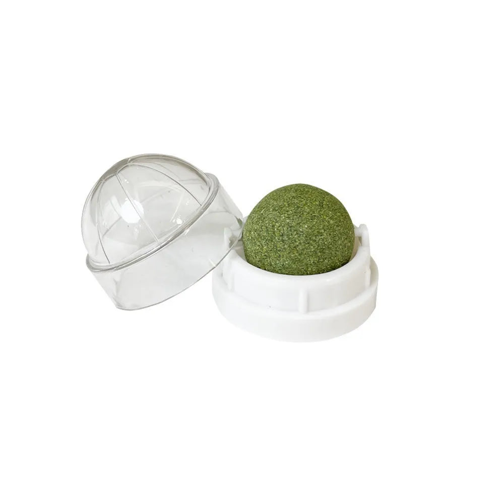 Catnip Wall Sticky Ball Toy – Natural Cat Grass Grooming Snack