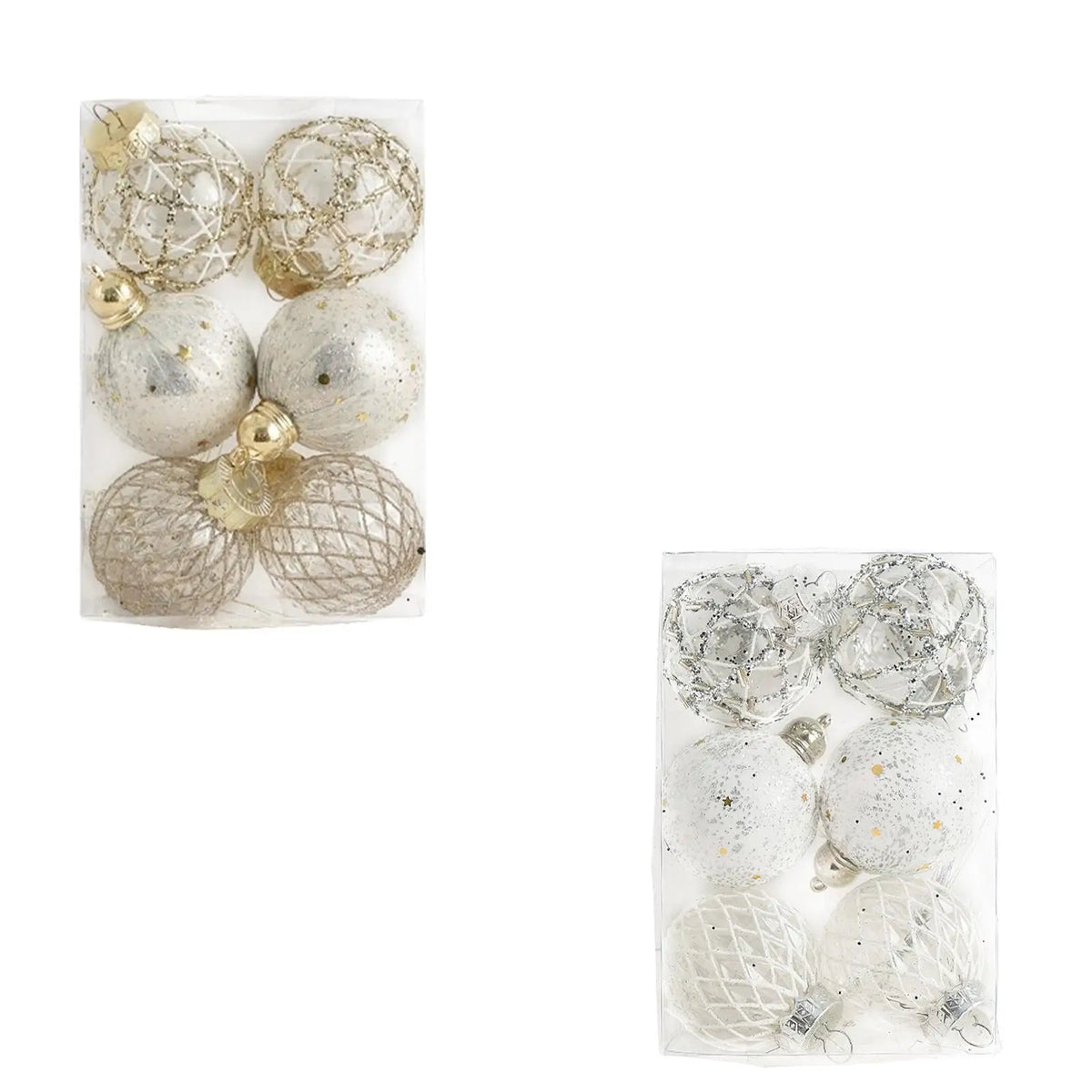 Shatterproof Christmas Ball Ornaments Set of 6 – 6cm Glitter