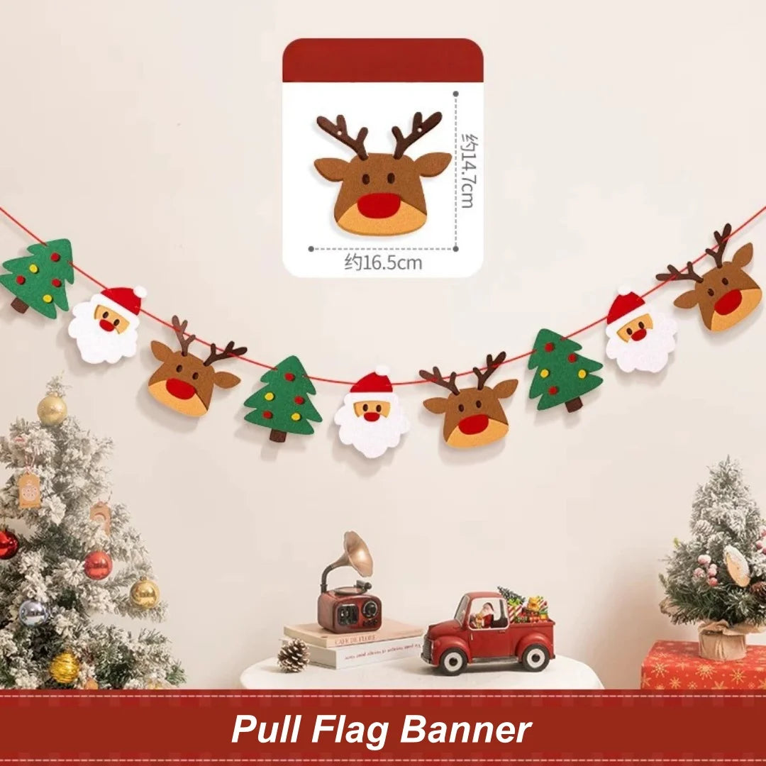 DIY Christmas Pull Flag Banner with LED Lights – Holiday Décor