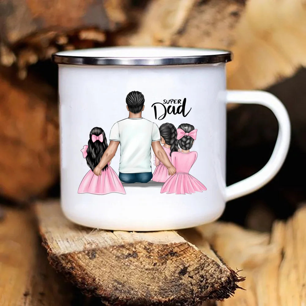 Super Dad Enamel Mug – Father's Day Coffee & Tea Cup Gift