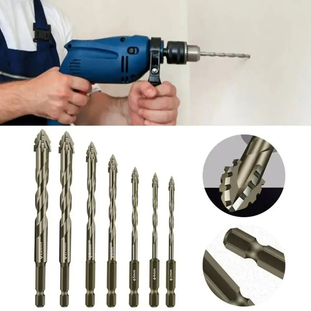 Eccentric Drill & Tap Bit Set – Titanium Coated 4-Edge Hex Shank