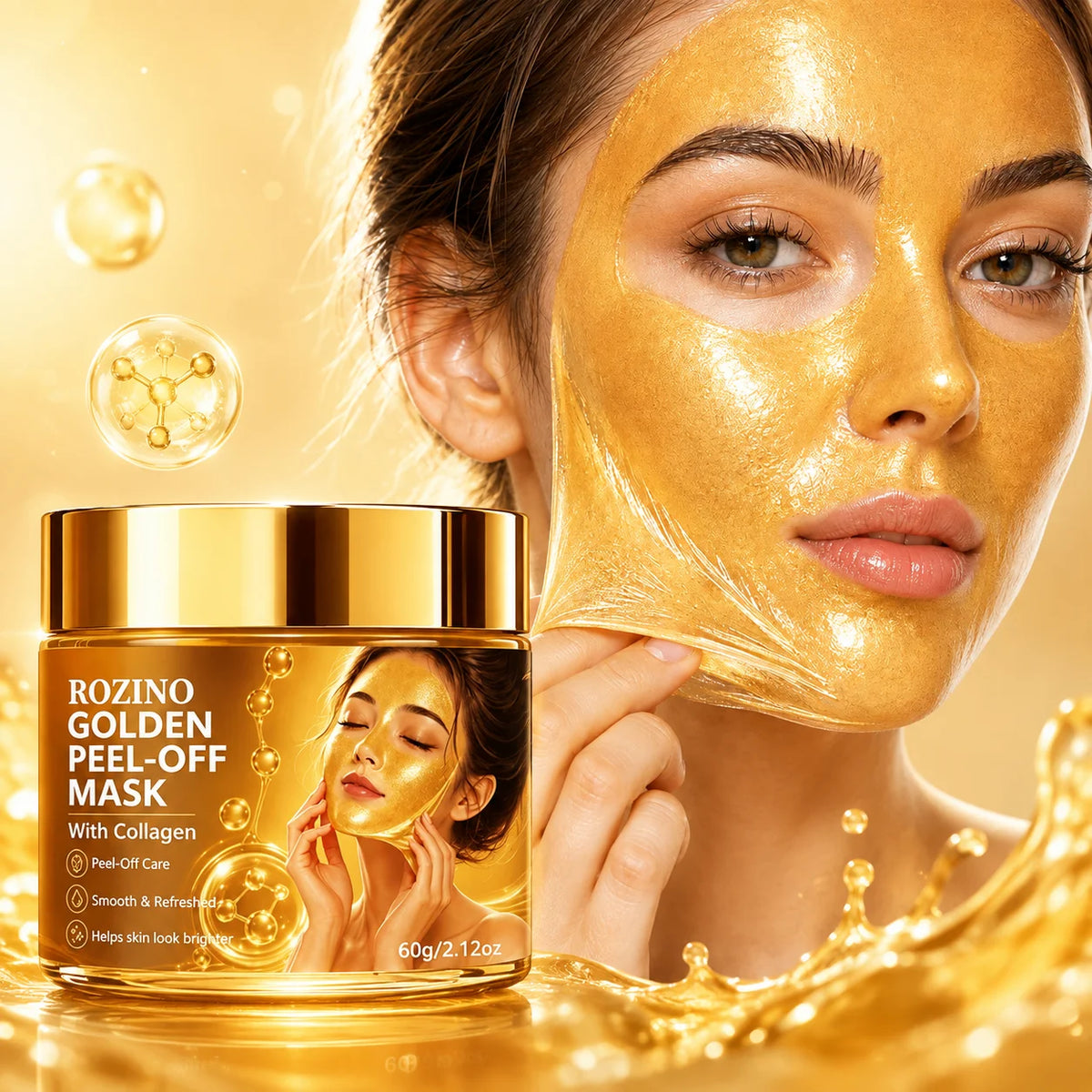 ROZINO Gold Collagen Peel-Off Face Mask 60g – Moisturizing