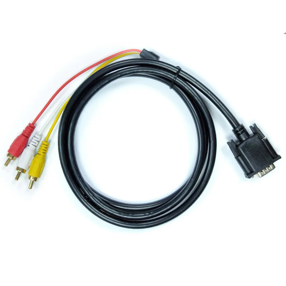 VGA to 3RCA AV Cable 1.5M Gold Plated with Magnetic Ring