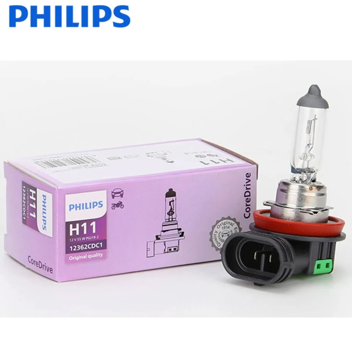 Philips Vision H11 55W Halogen Headlight Bulb ECE 12362CDC1