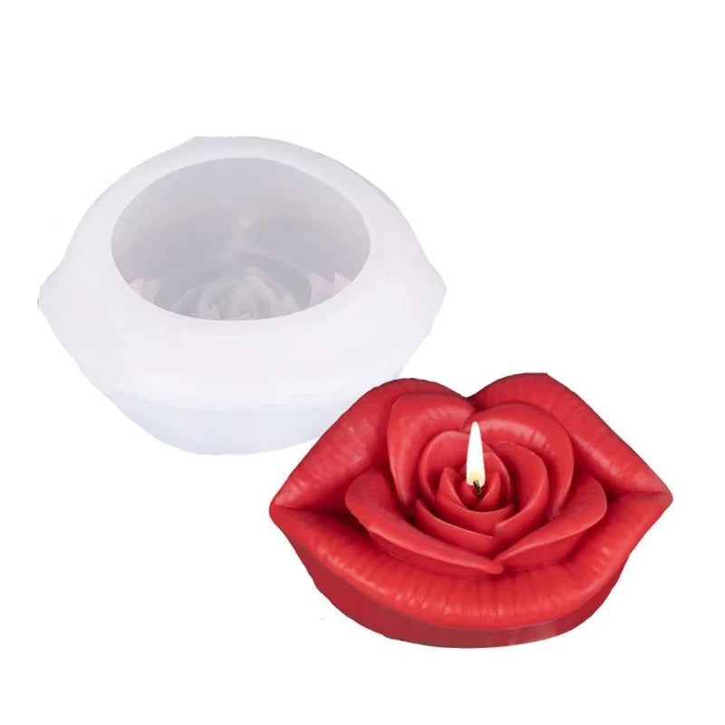 3D Rose Flower Silicone Mold – Candle, Resin & Gypsum DIY