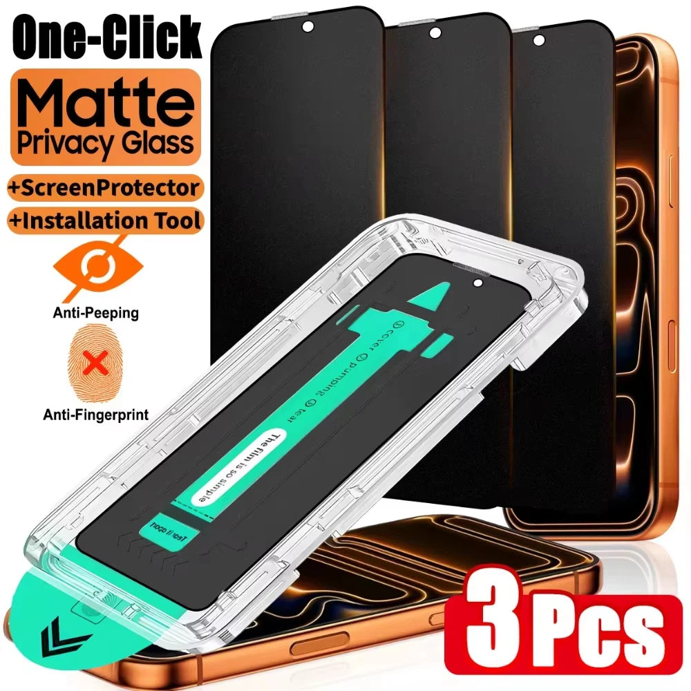 3-Pack Matte Privacy Screen Protector for iPhone | Anti-Spy Glass
