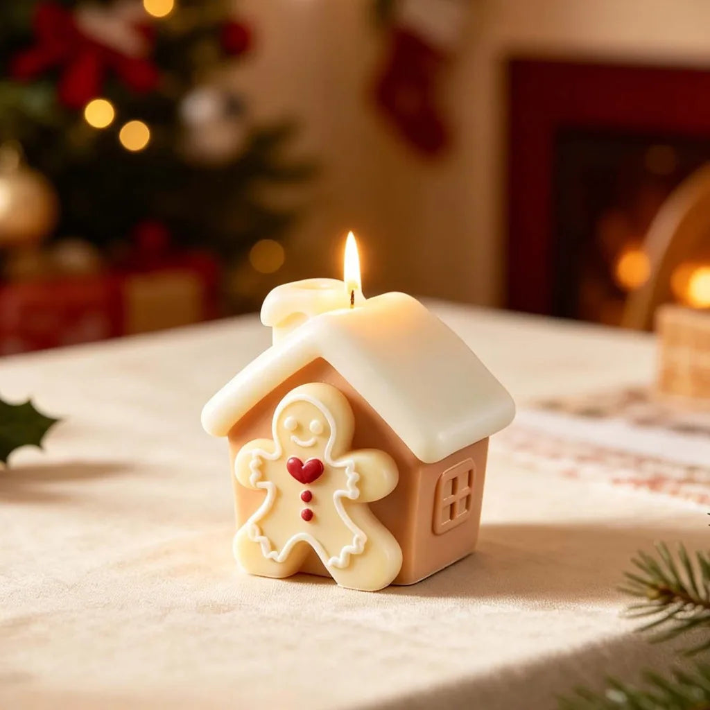 3D Gingerbread House Silicone Mold – Christmas Candle Craft