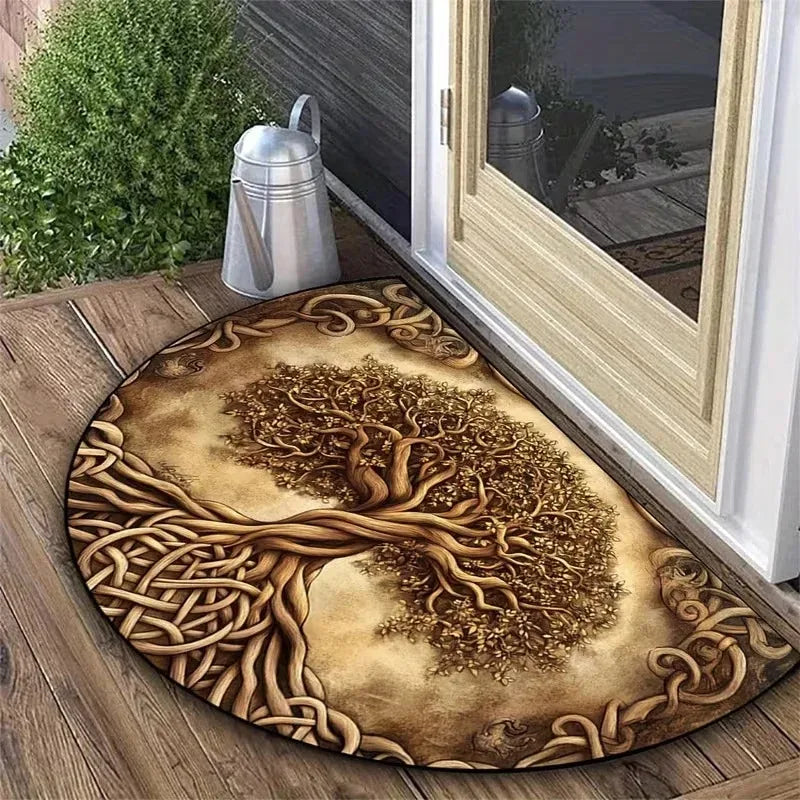 Tree of Life Semi-Circle Doormat | Celtic Knot Non-Slip Rug