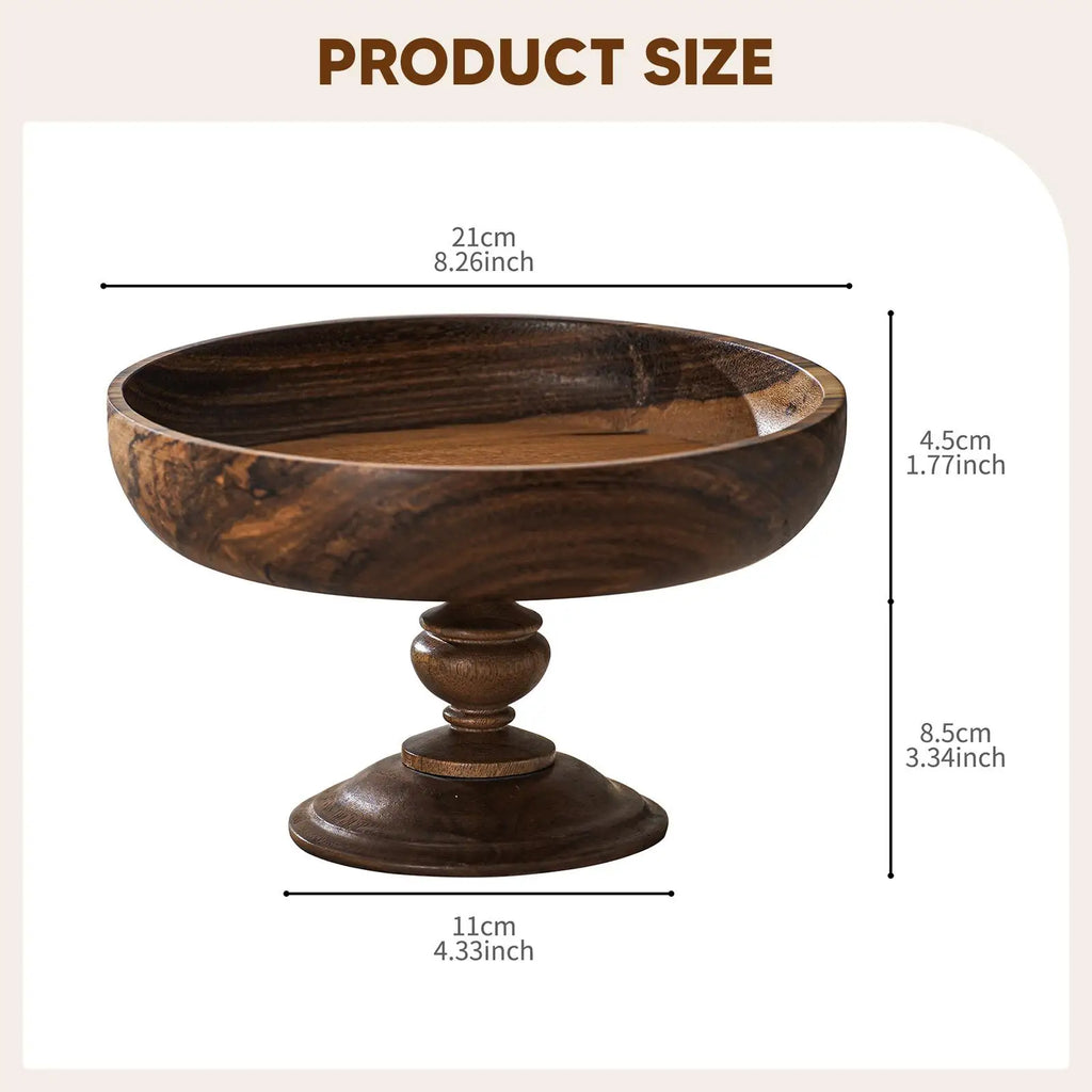 Wooden Fruit Bowl Decorative Tray – Food & Nut Organizer