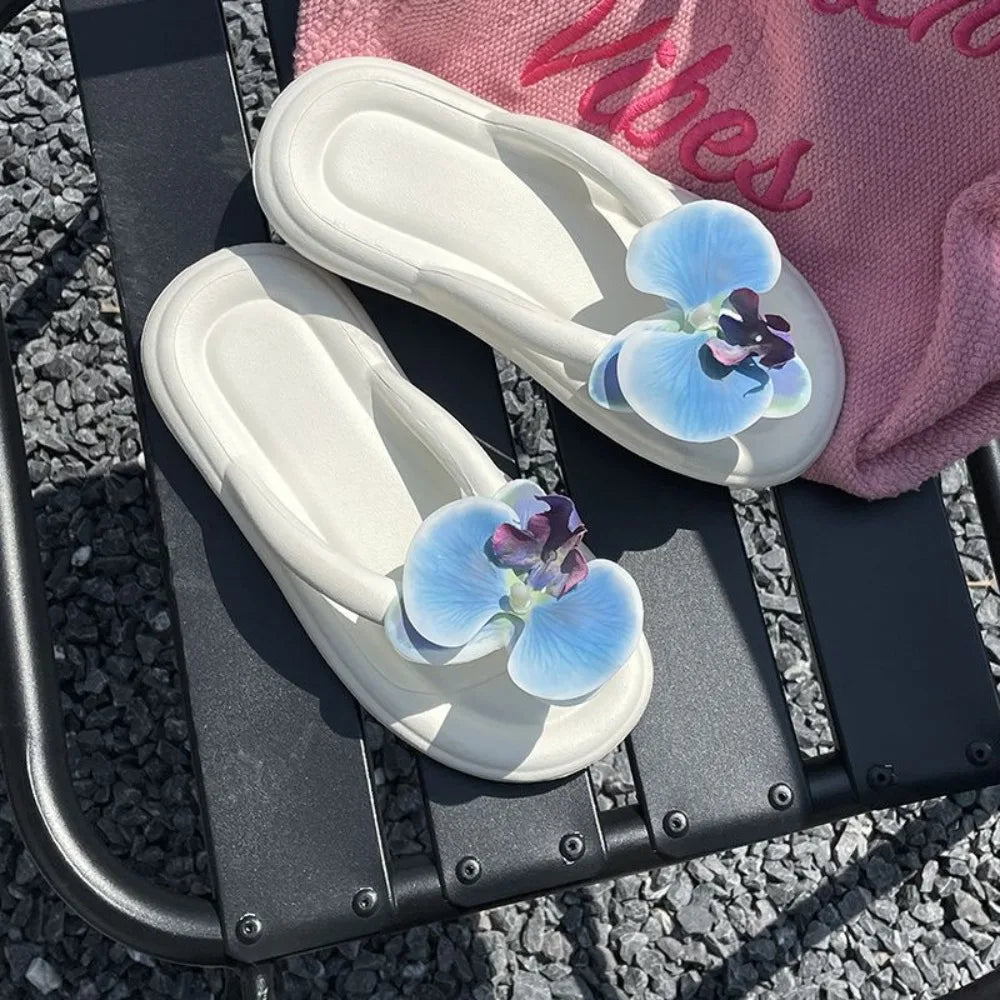 Women's EVA Butterfly Orchid Flip Flops – Anti-Slip Slides