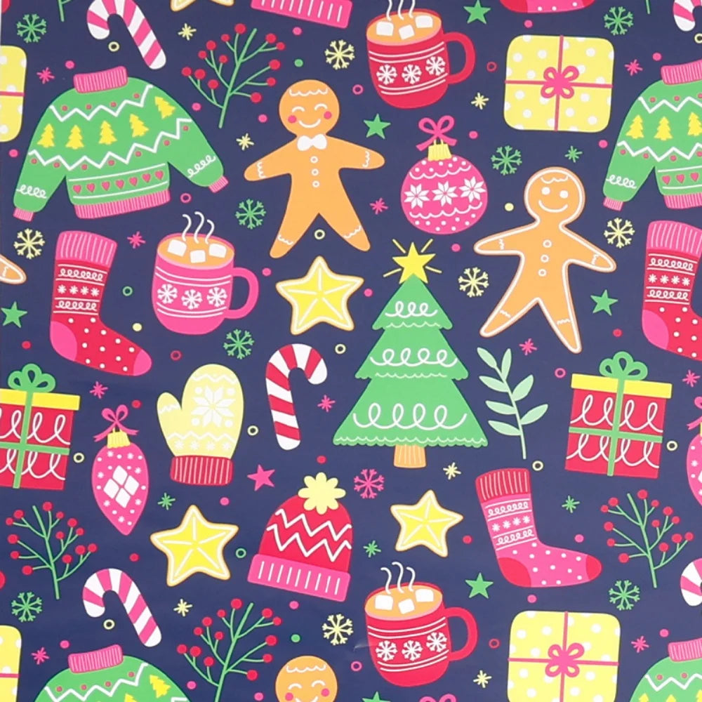 Christmas Kraft Wrapping Paper – Xmas Tree & Santa Design