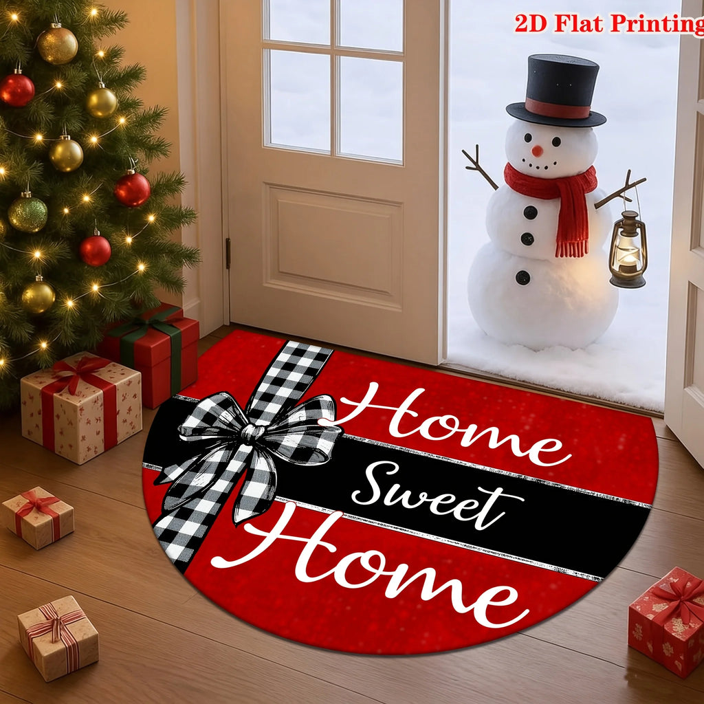 Christmas Santa Sleigh Anti-Slip Half-Round Doormat | 3 Sizes