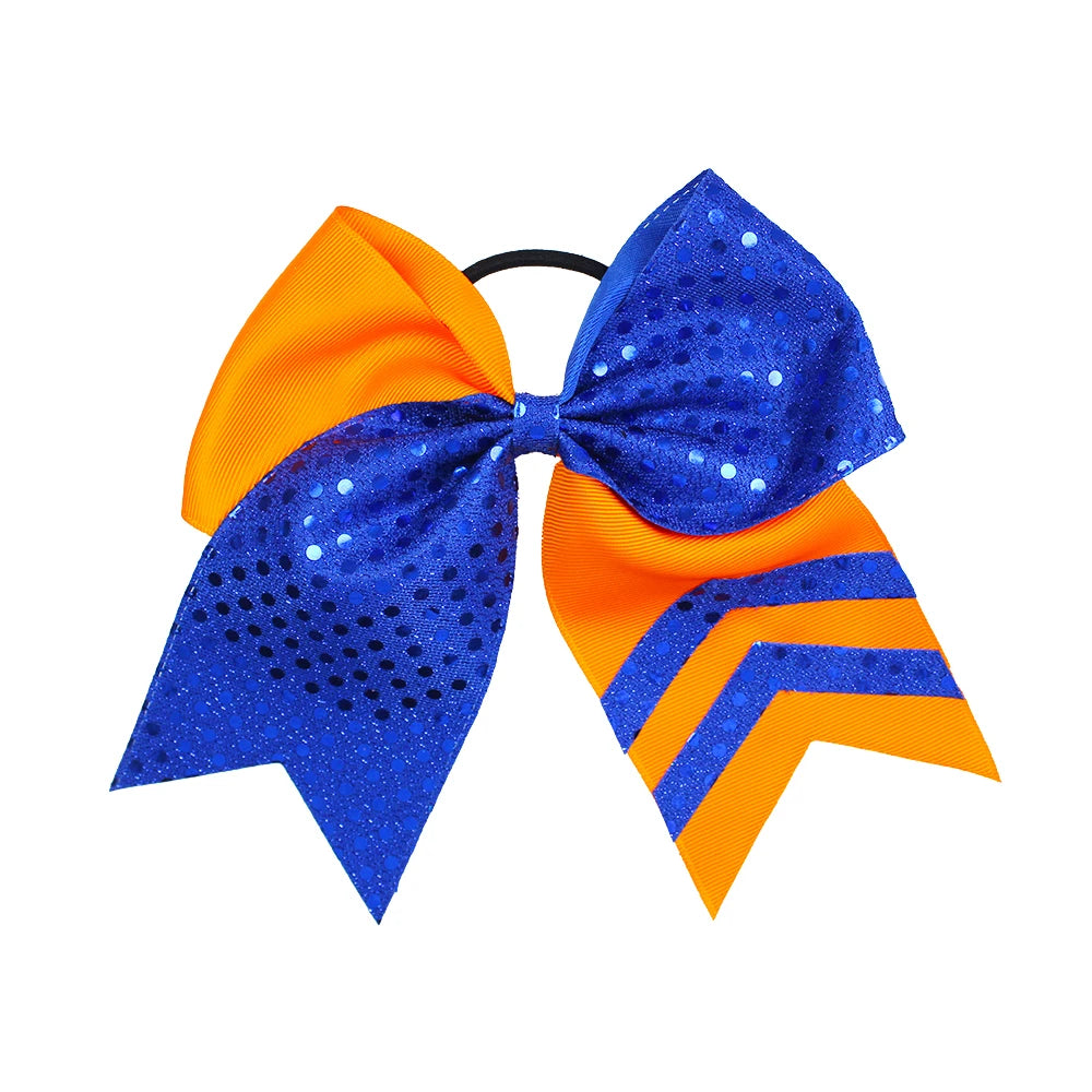 20-Pack 8" Glitter Cheer Bow Ponytail Hairbands | Handmade