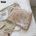 Large Straw Beach Tote Bag – Boho Summer Shoulder Handbag