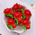10PCS Resin Flatback Flower Figurines | Kawaii DIY Craft Decor