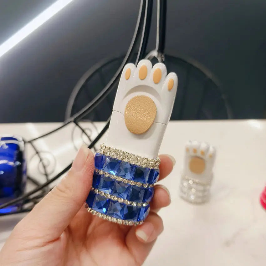Diamond Cat Paw Refillable Lighter – Stylish Metal Gift