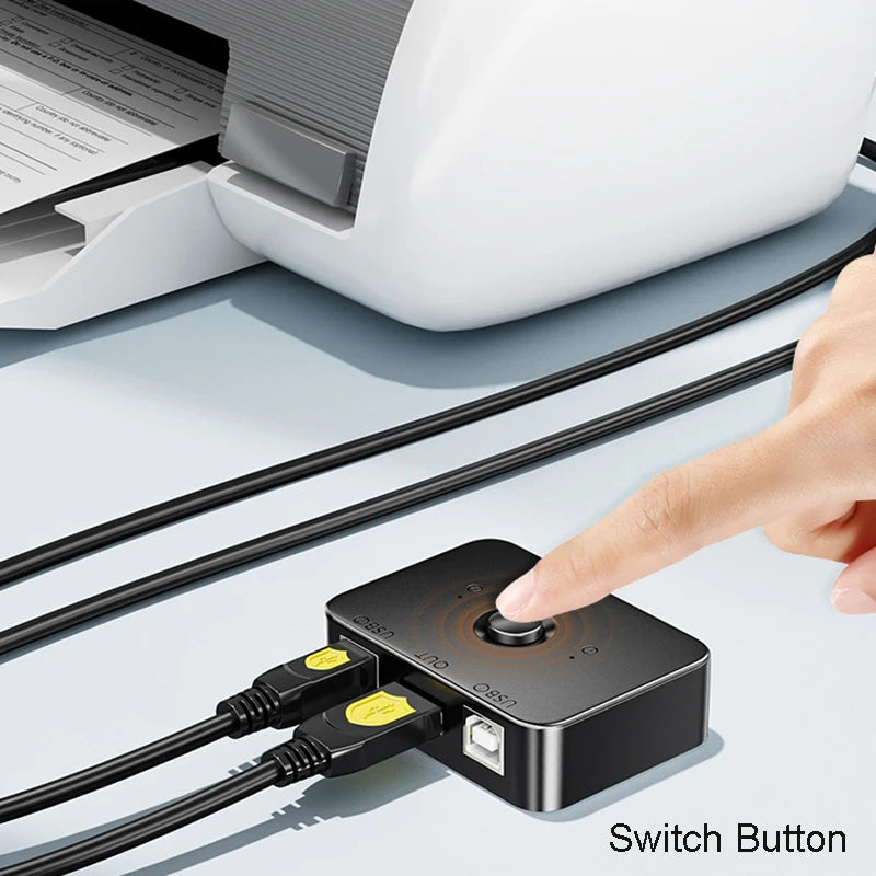 USB 2.0 Printer Hub – Share 1 Printer Between 2 Computers