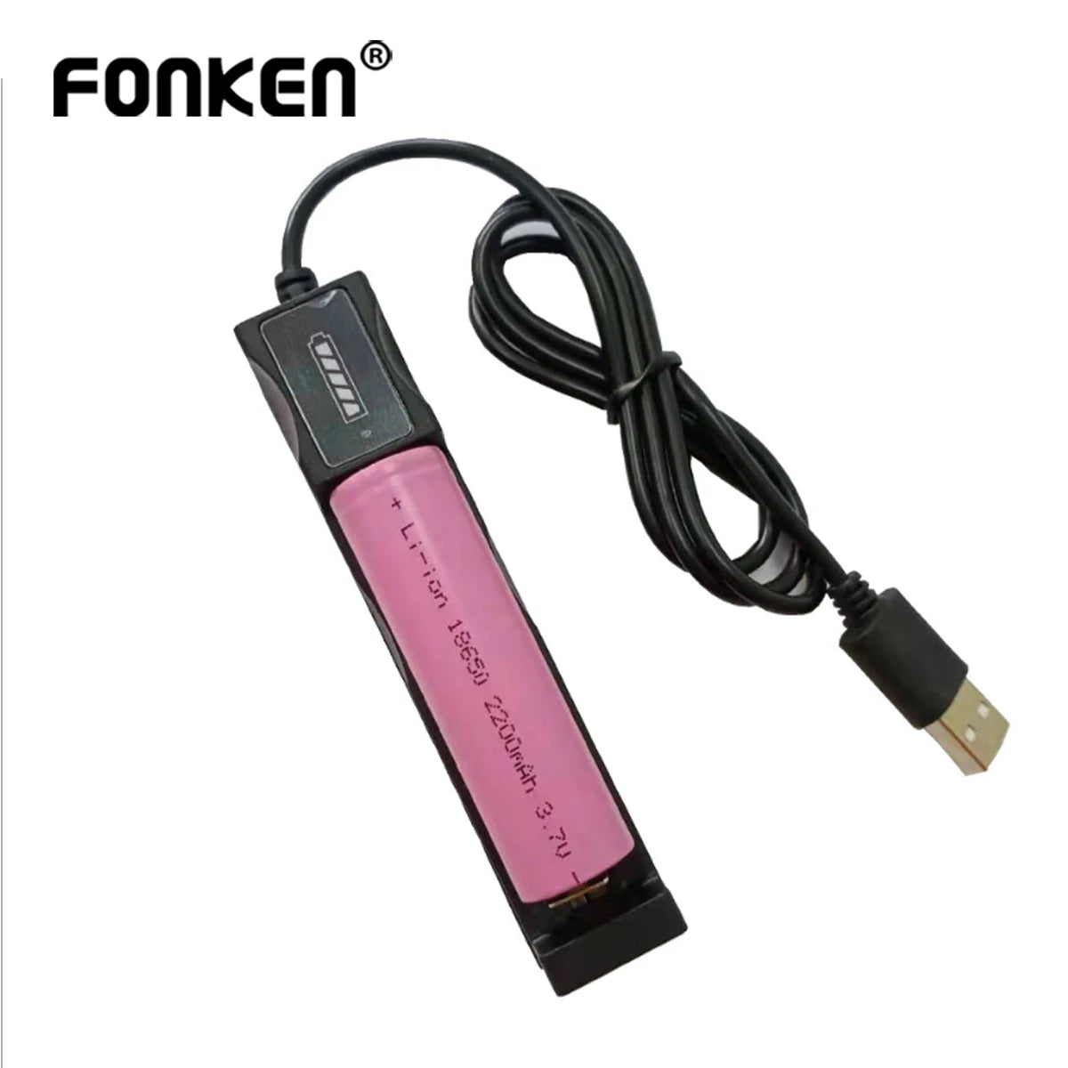 FONKEN Single Slot USB Smart Charger – 18650 14500 Li-Ion