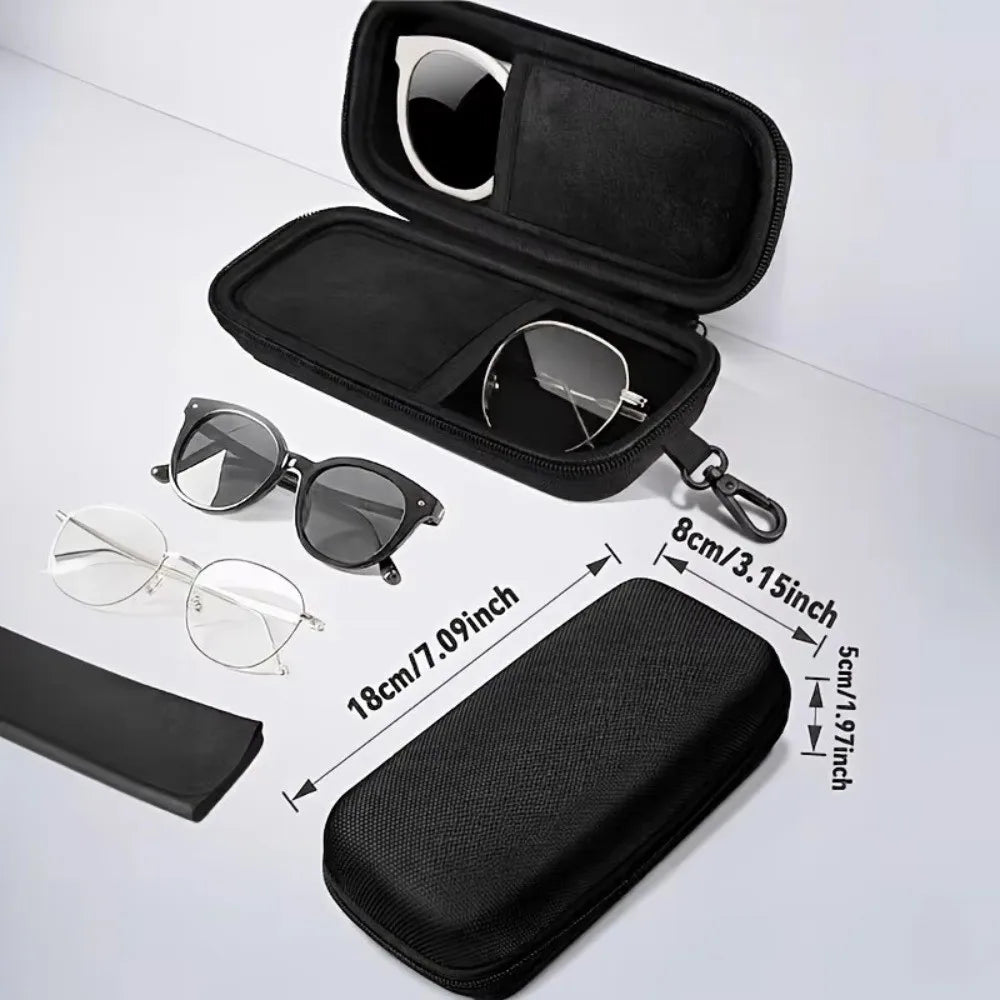 Hard Shell Double Compartment Eyeglasses Case | EVA Zipper
