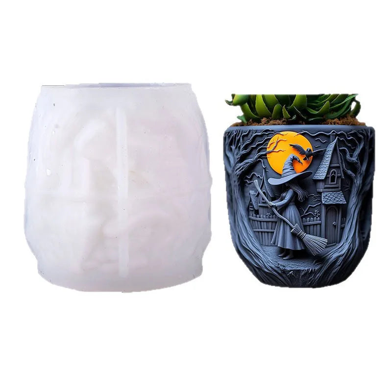 Halloween Witch Silicone Mold – DIY Resin & Candle Casting