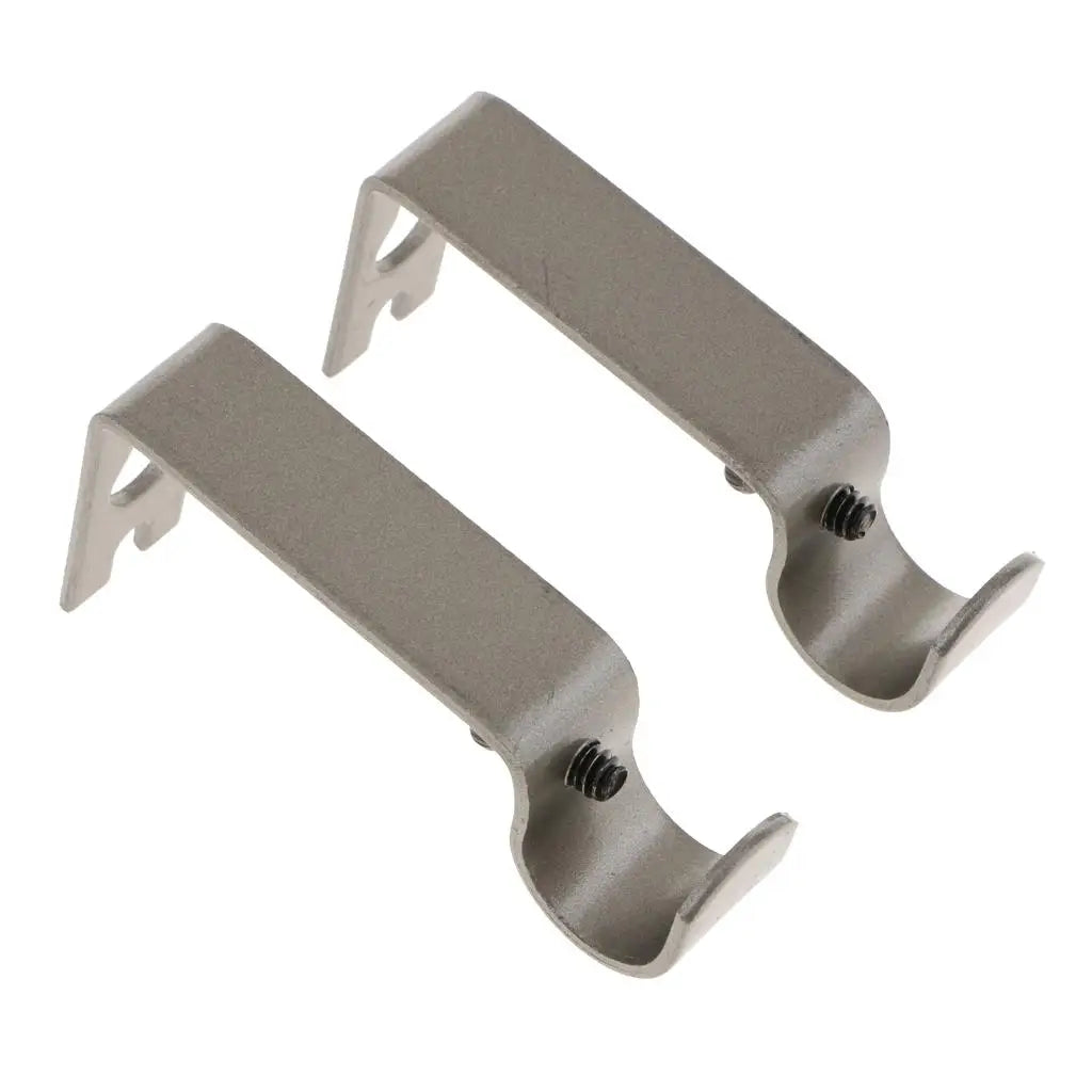 Heavy Duty Metal Curtain Rod Bracket Holder – Set of 2