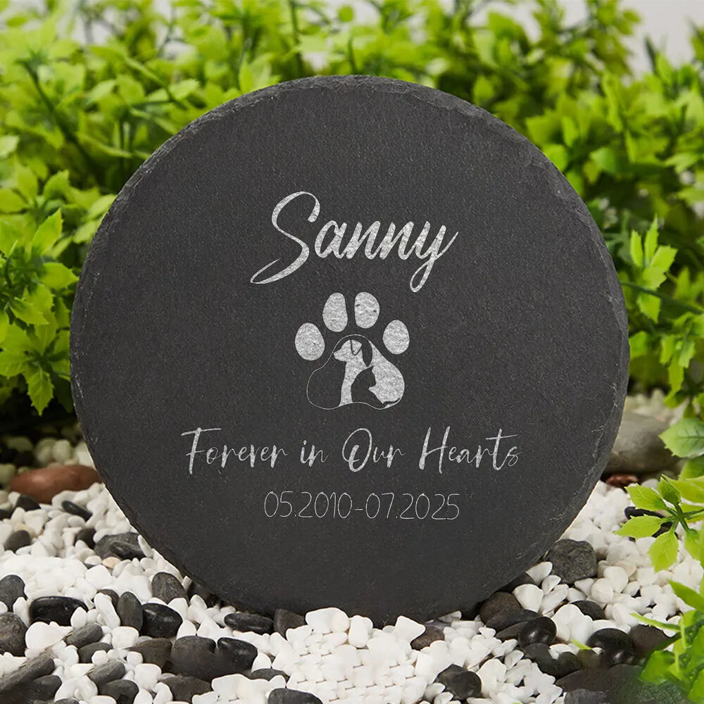 Personalized Engraved Slate Garden Stone – Custom Dog Name