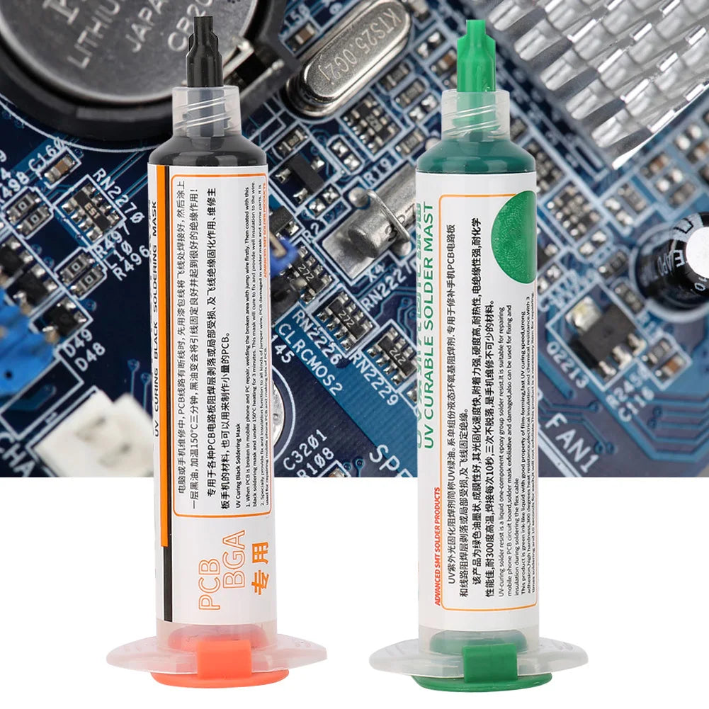 UV Curing PCB Solder Mask Ink – Black & Green 2-Pack