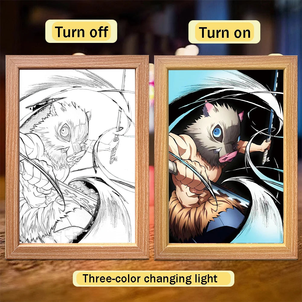 Tanjiro Kamado LED Night Light Frame | Demon Slayer Anime Lamp