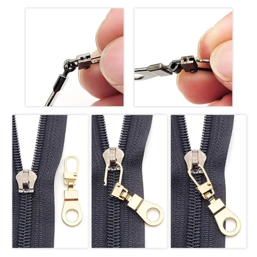 5-Pack Metal Zipper Sliders – DIY Bag & Purse Repair Kit