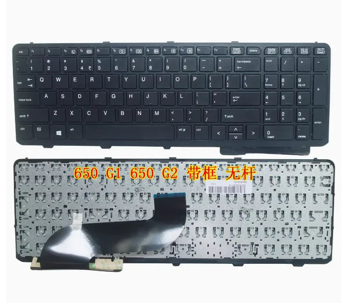 HP ProBook 650 655 G1 G2 Replacement Keyboard with Frame