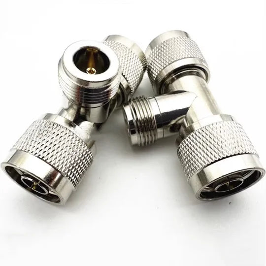 N Female to Dual N Male T-Type Splitter Adapter Connector