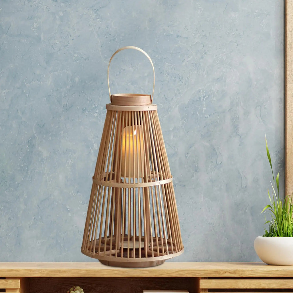 Hand Woven Bamboo Candle Holder Lantern | Hanging Home Decor