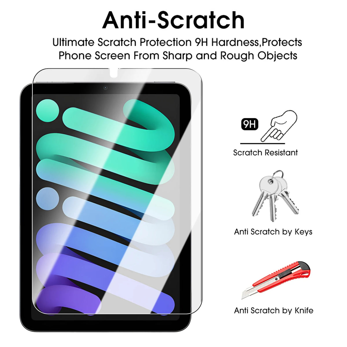 iPad Mini 7 & 6 Tempered Glass Screen Protector – 9H Easy Install