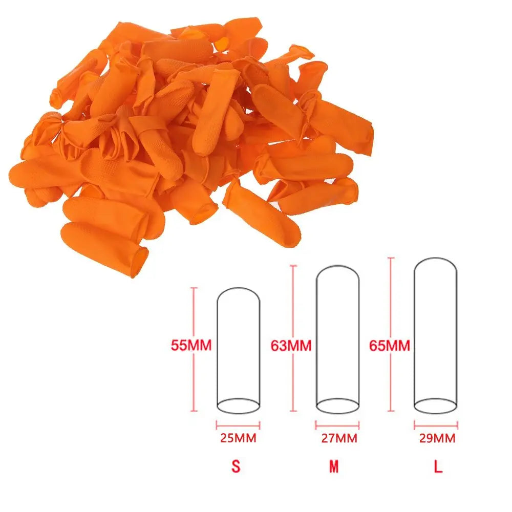 100-Pack Natural Latex Finger Cots – Anti-Slip Rubber Covers