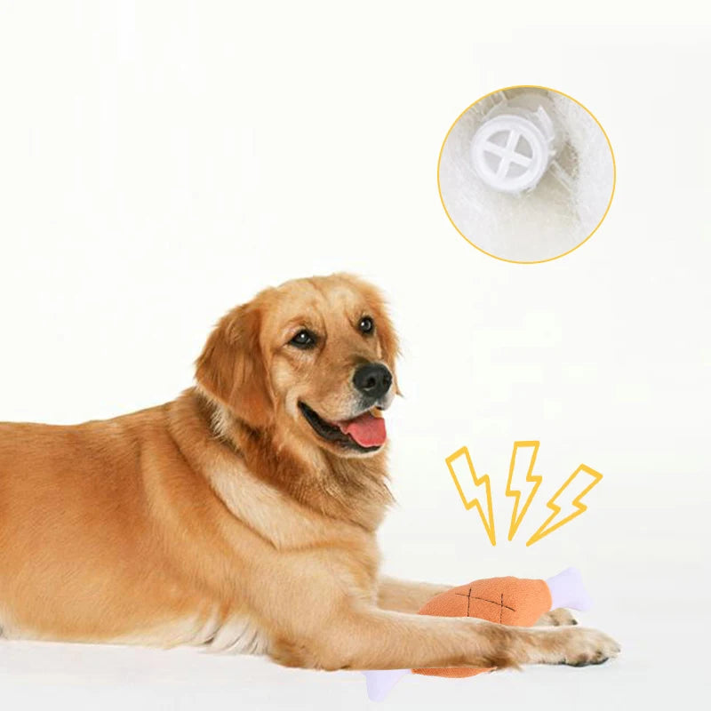 Interactive Plush Squeaky Dog Toy – Chicken Leg & Bone Shape