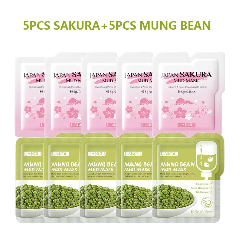 LAIKOU Sakura Mud Face Mask – Oil Control & Pore Minimizing