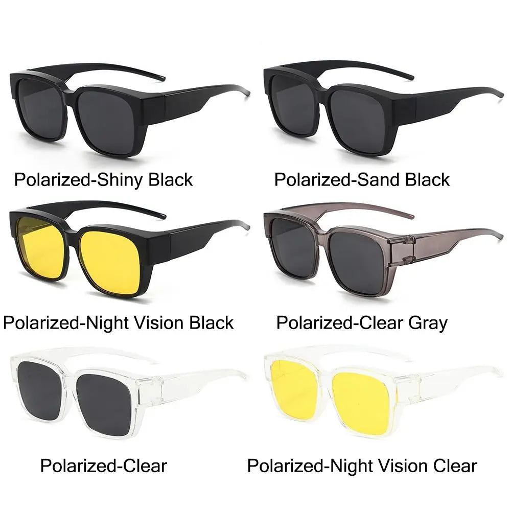 Wrap Around Fit-Over Sunglasses | Square Shades Over Glasses