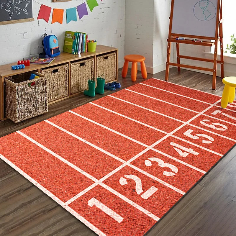 Sports Theme Kids Play Mat – Non-Slip Bedroom Floor Rug