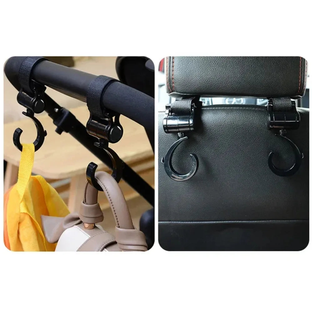 2-Pack Universal Stroller Hooks – Heavy Duty Pram & Cart Hangers
